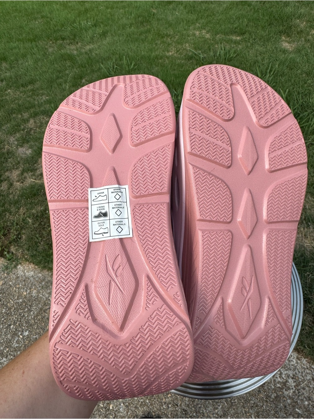 Reebok Light Pink and Coral Slide Sandals - Picture 4 of 4